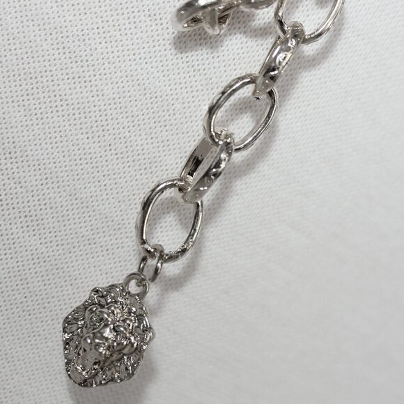 Lion of Judah Chain Link Silver Tone Belt Tribe of Israel Aslan Yeshua Roaring - Picture 7 of 10